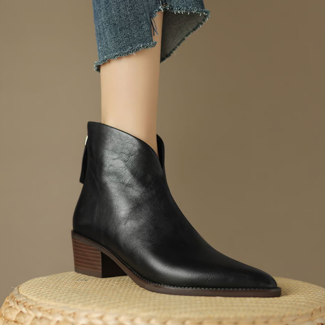 Camille | Botines de Tacón Bajo de Lujoo