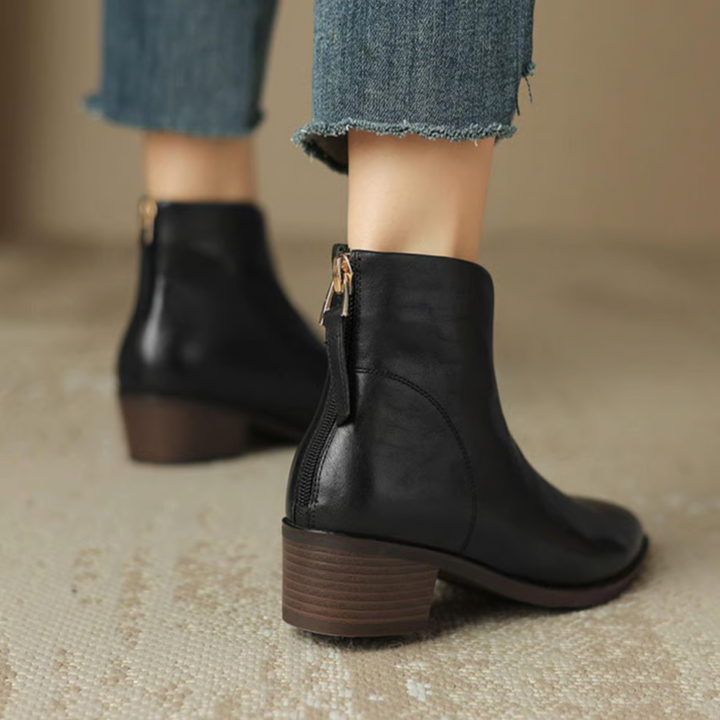 Camille | Botines de Tacón Bajo de Lujoo