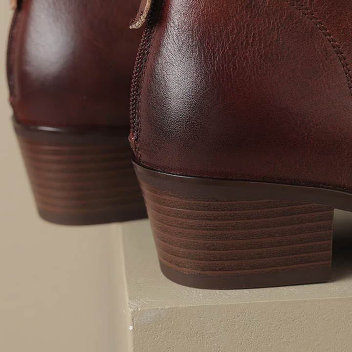 Camille | Botines de Tacón Bajo de Lujoo