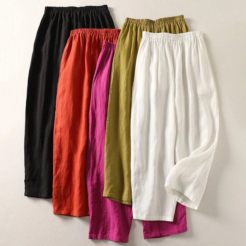 Amalia | Pantalón fluido de algodón y lino