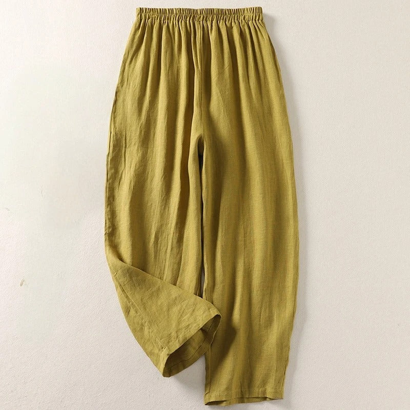 Amalia | Pantalón fluido de algodón y lino