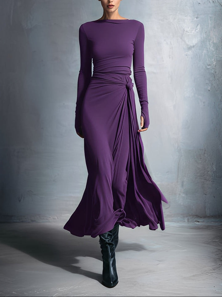 Naiara ❘ Vestido maxi con nudo lateral