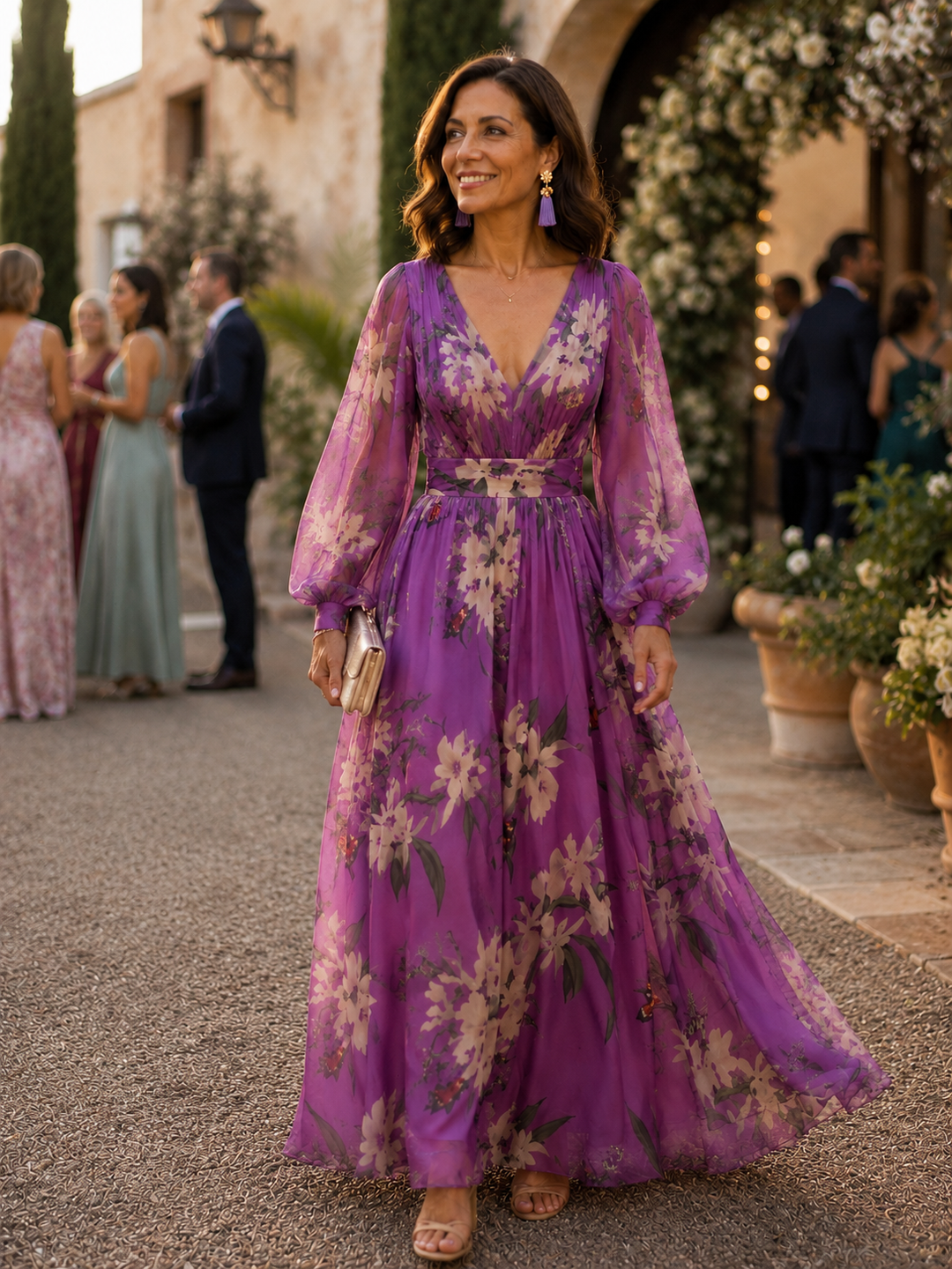 Elena | Vestido maxi floral para mujer con escote en V y diseño cómodo