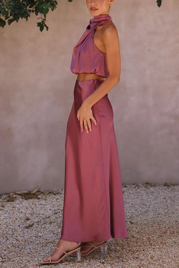 Estefânia | Conjunto de Top y Falda de Satén para Mujer