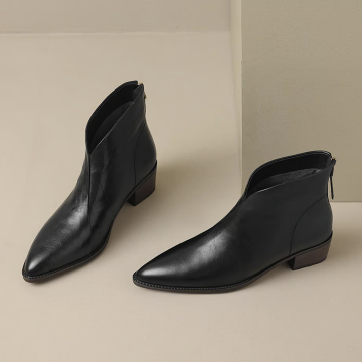 Camille | Botines de Tacón Bajo de Lujoo