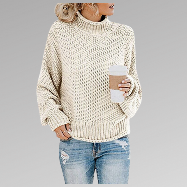 Valeria | Jersey cuello alto en punto premium