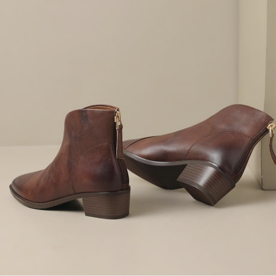Camille | Botines de Tacón Bajo de Lujoo