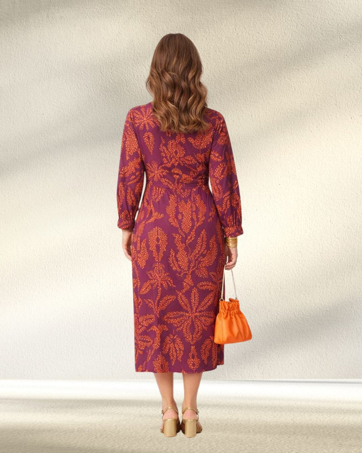 Isadora™ – Vestido Midi Elegante con Estampado de Encanto Atemporal