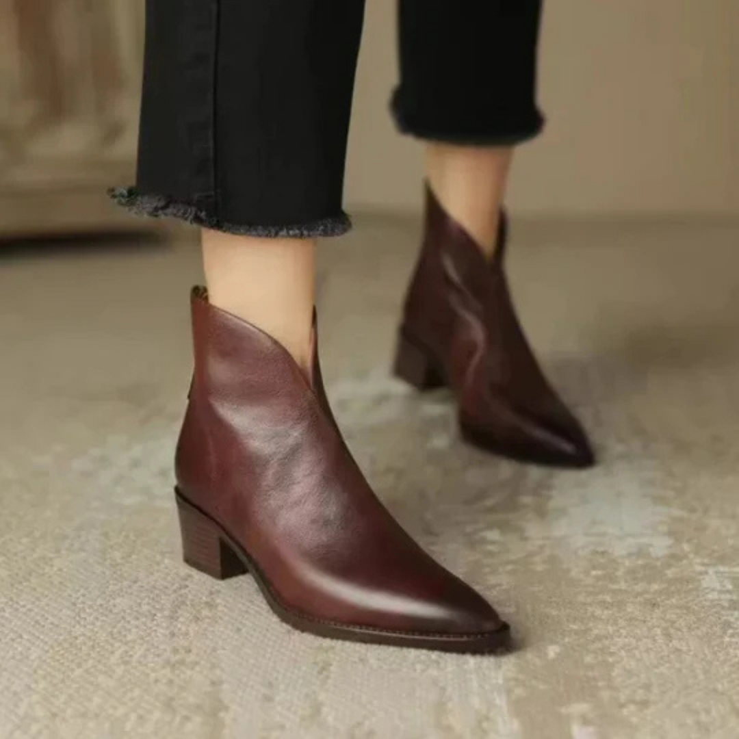Camille | Botines de Tacón Bajo de Lujoo
