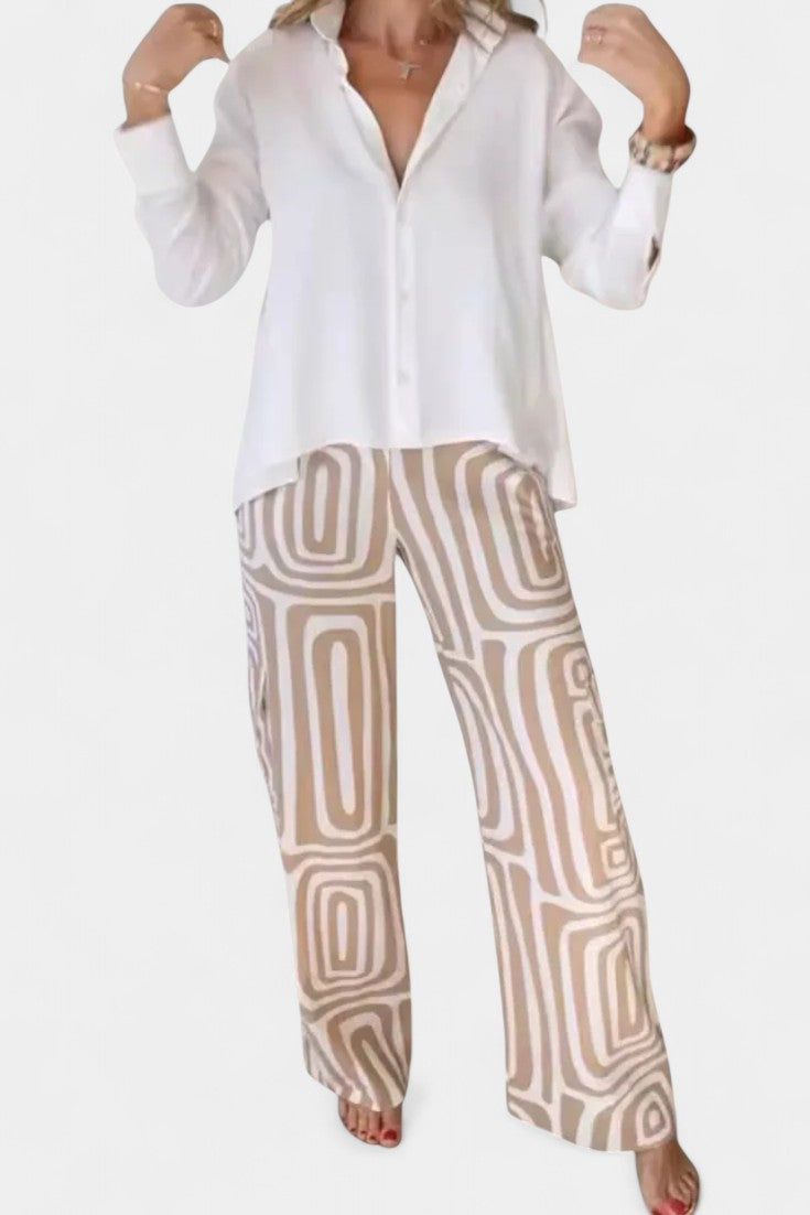 Calla Conjunto de Dos Piezas de Manga Larga