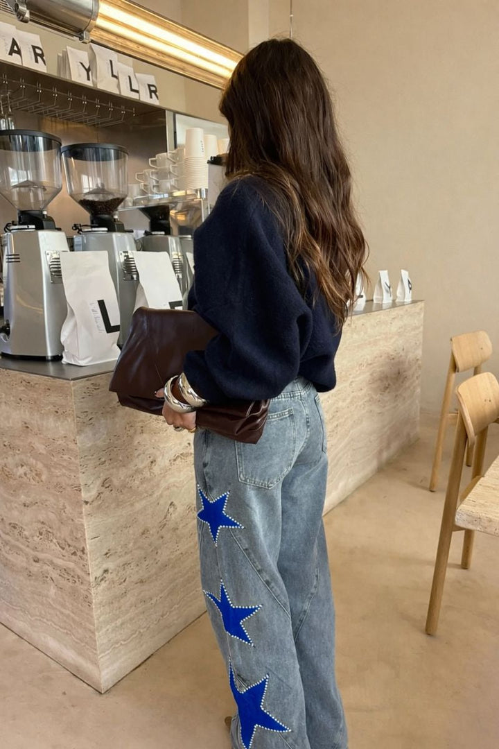 Melisa | Jeans rectos casual con estrellas