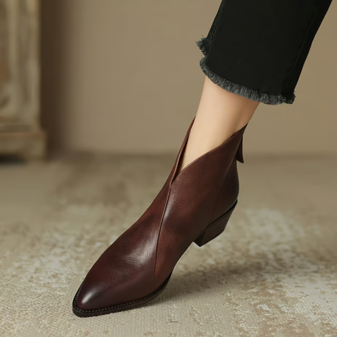 Camille | Botines de Tacón Bajo de Lujoo