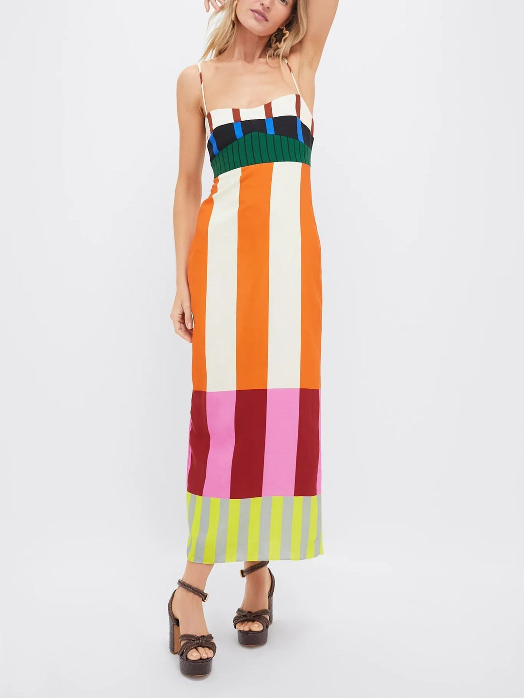 Paloma | Maxi vestido de rayas de colores