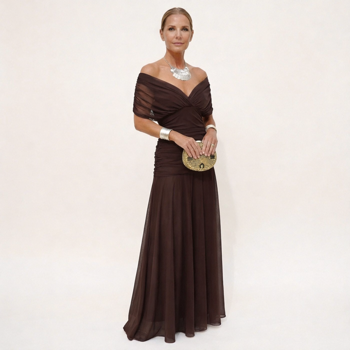 Velora™ | Vestido Floral Largo con Escote en V