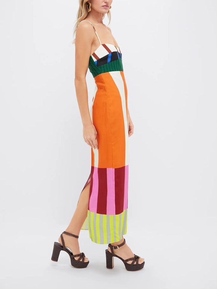 Paloma | Maxi vestido de rayas de colores