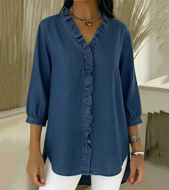 Adele | Blusa con scollo a V e volant