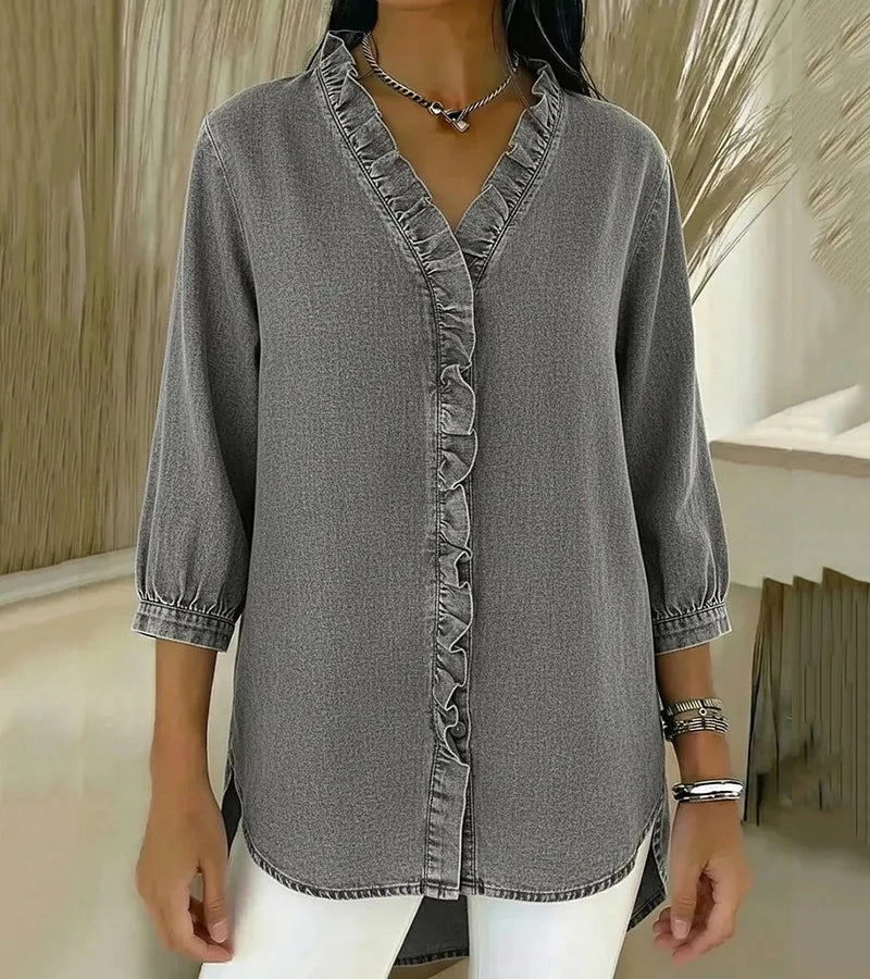 Adele | Blusa con scollo a V e volant