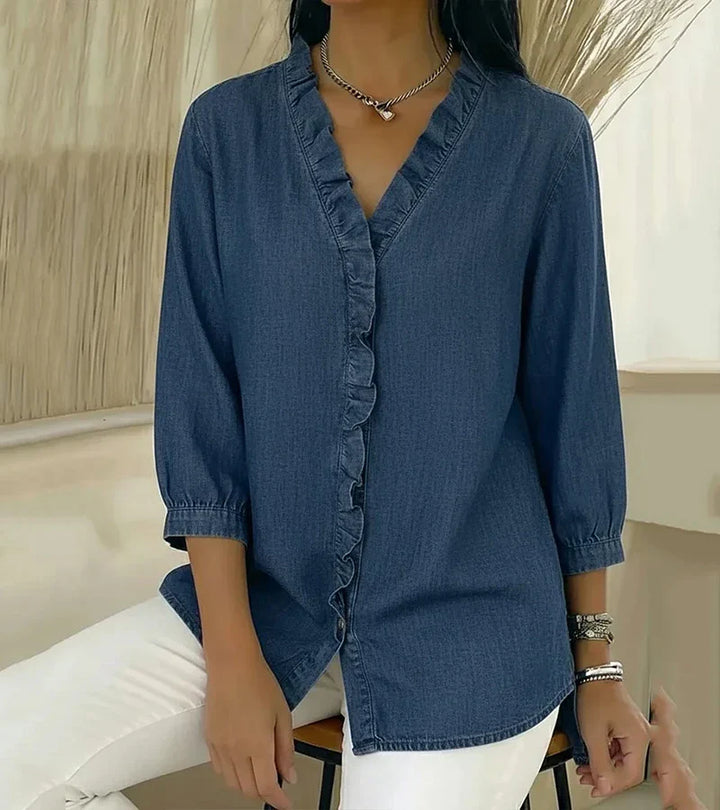 Adele | Blusa con scollo a V e volant