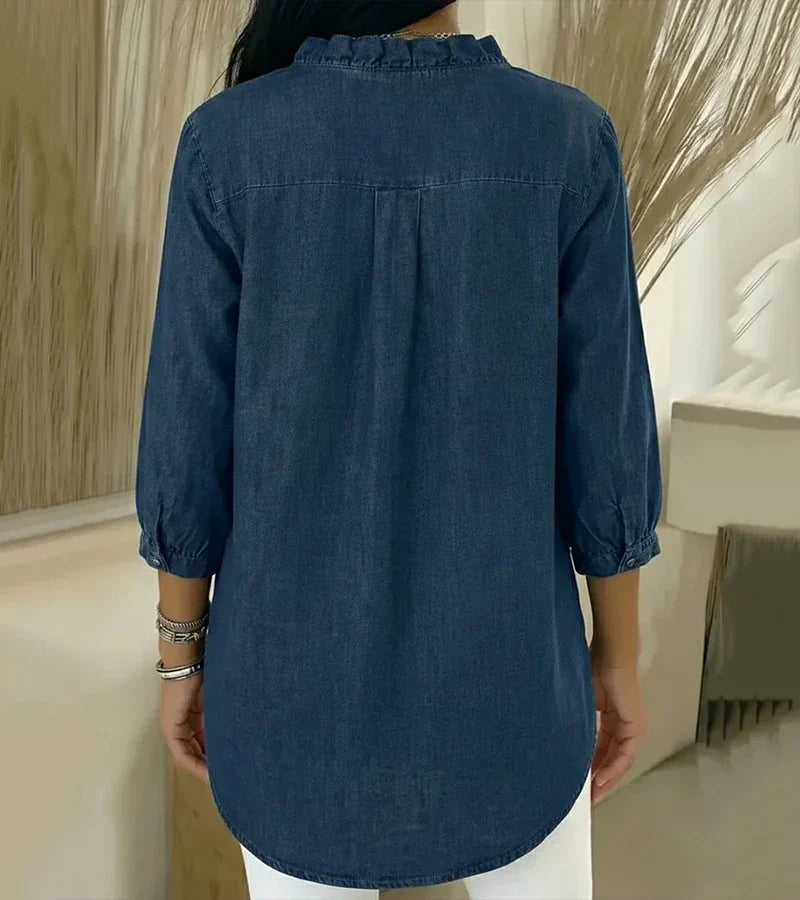Adele | Blusa con scollo a V e volant