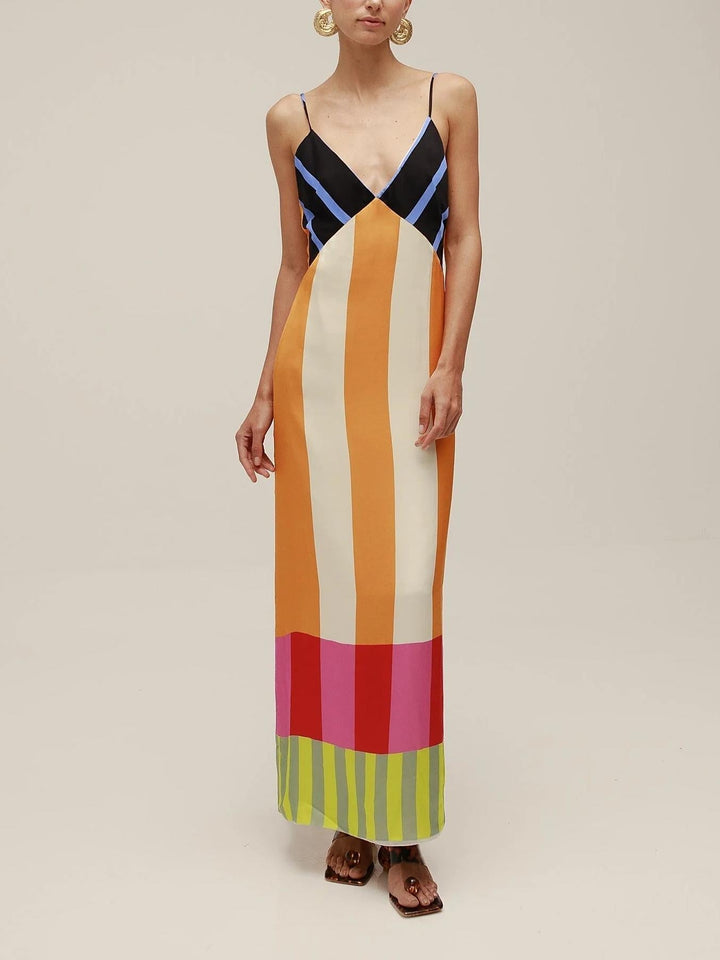 Paloma | Maxi vestido de rayas de colores
