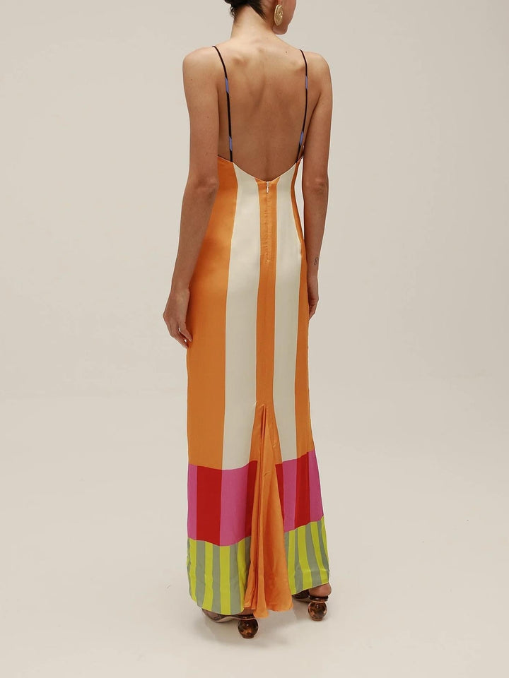 Paloma | Maxi vestido de rayas de colores