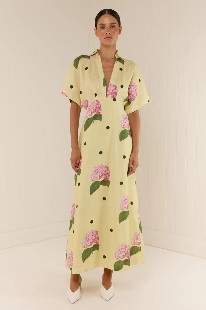 Jasmine™ | Vestido maxi floral con escote en V