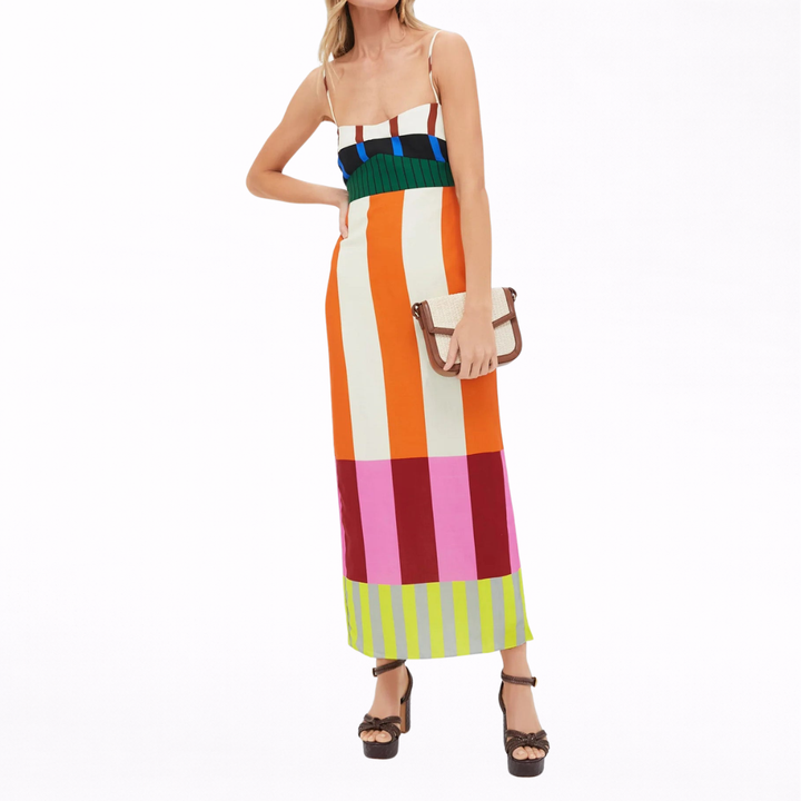 Paloma | Maxi vestido de rayas de colores