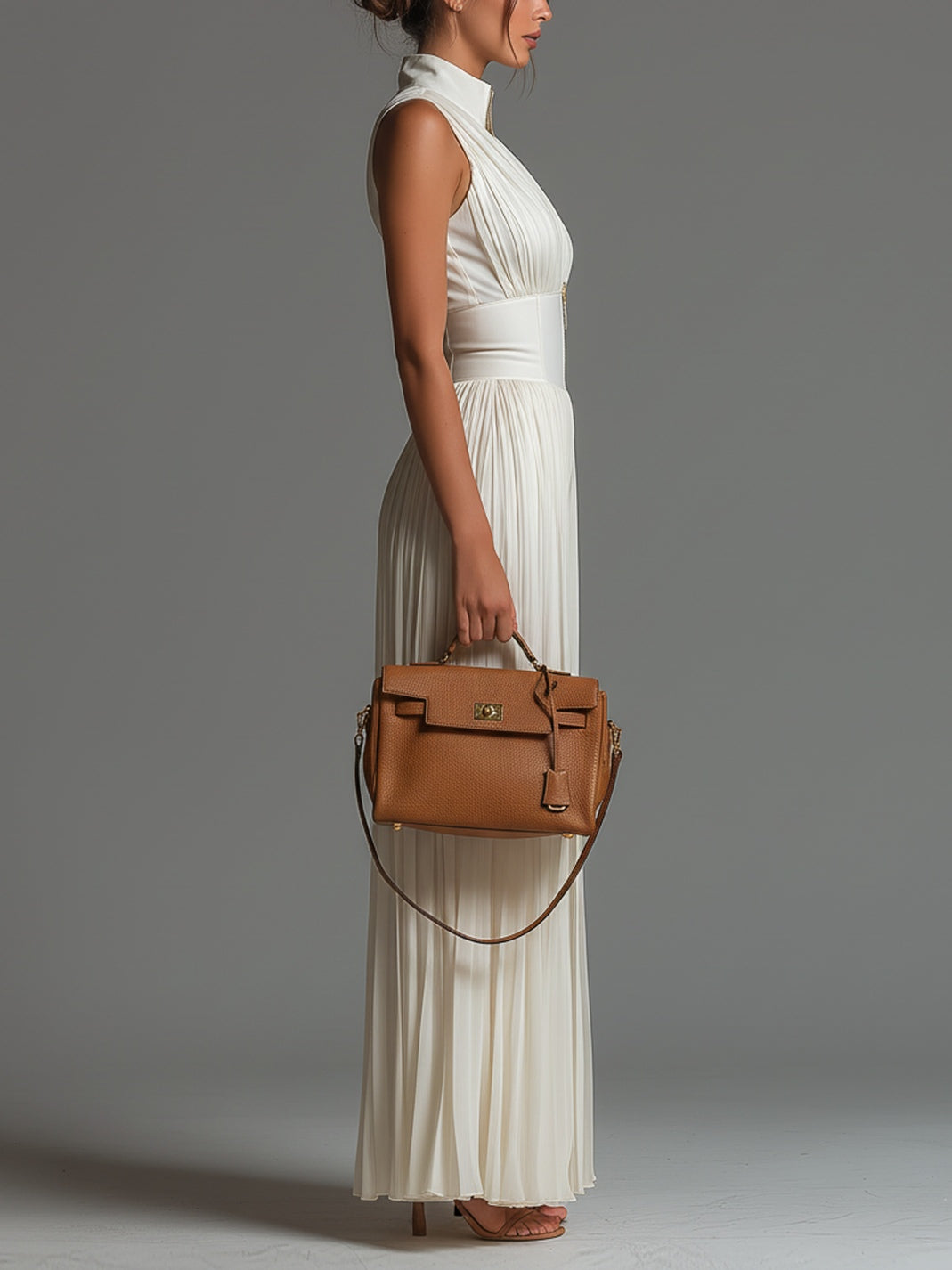 Renata™ | Mono plisado elegante en blanco