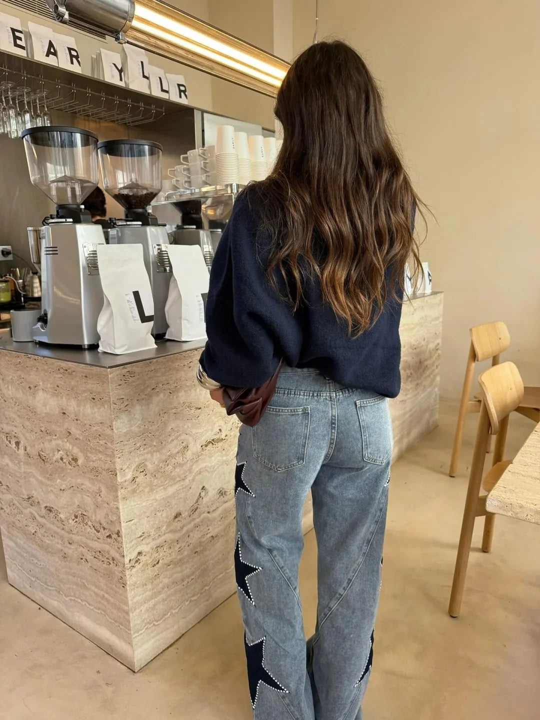 Melisa | Jeans rectos casual con estrellas
