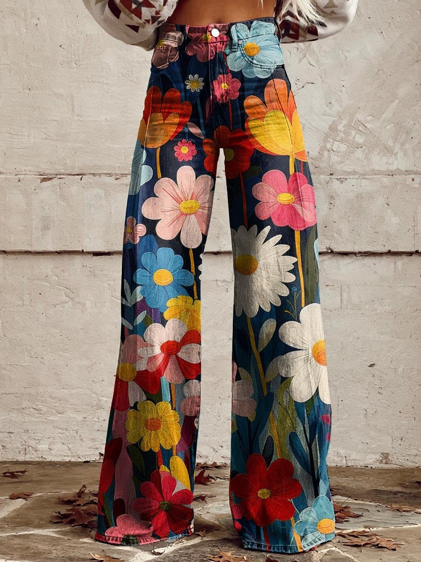 Pantalones Amplios Florales