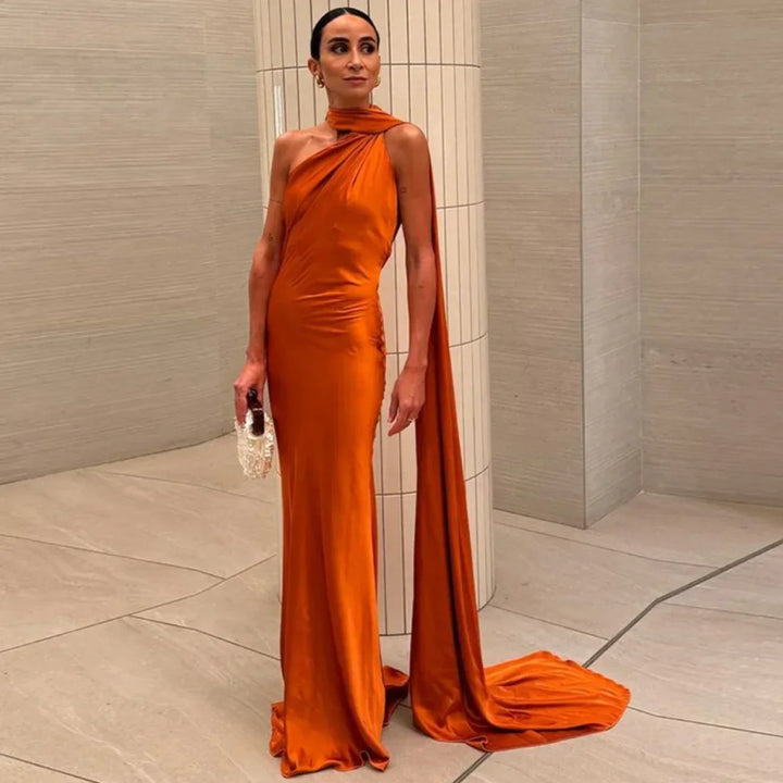Genebra™ | Vestido largo elegante de satén