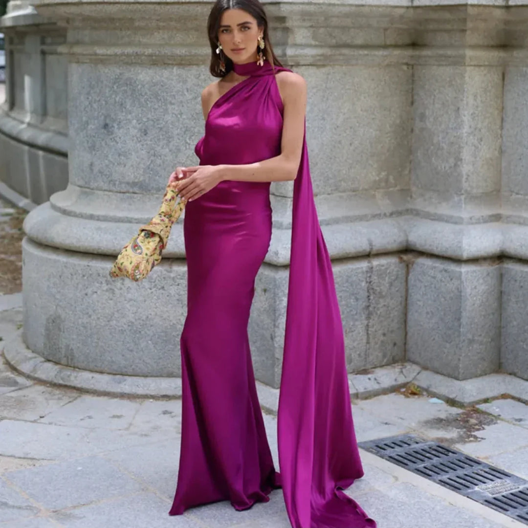 Genebra™ | Vestido largo elegante de satén