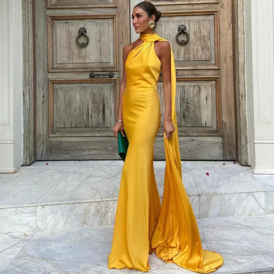 Genebra™ | Vestido largo elegante de satén