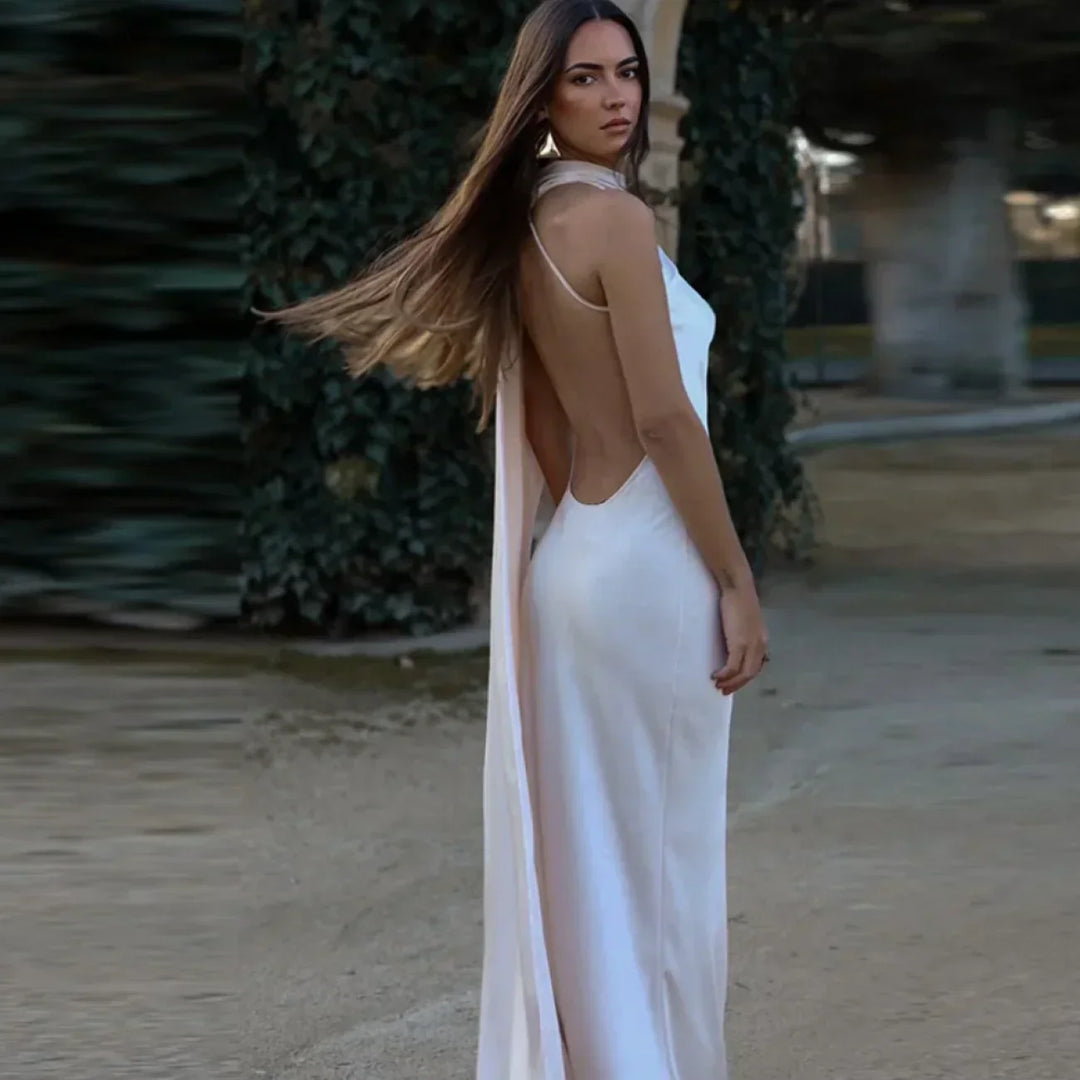 Genebra™ | Vestido largo elegante de satén