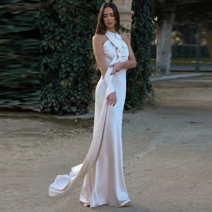 Genebra™ | Vestido largo elegante de satén