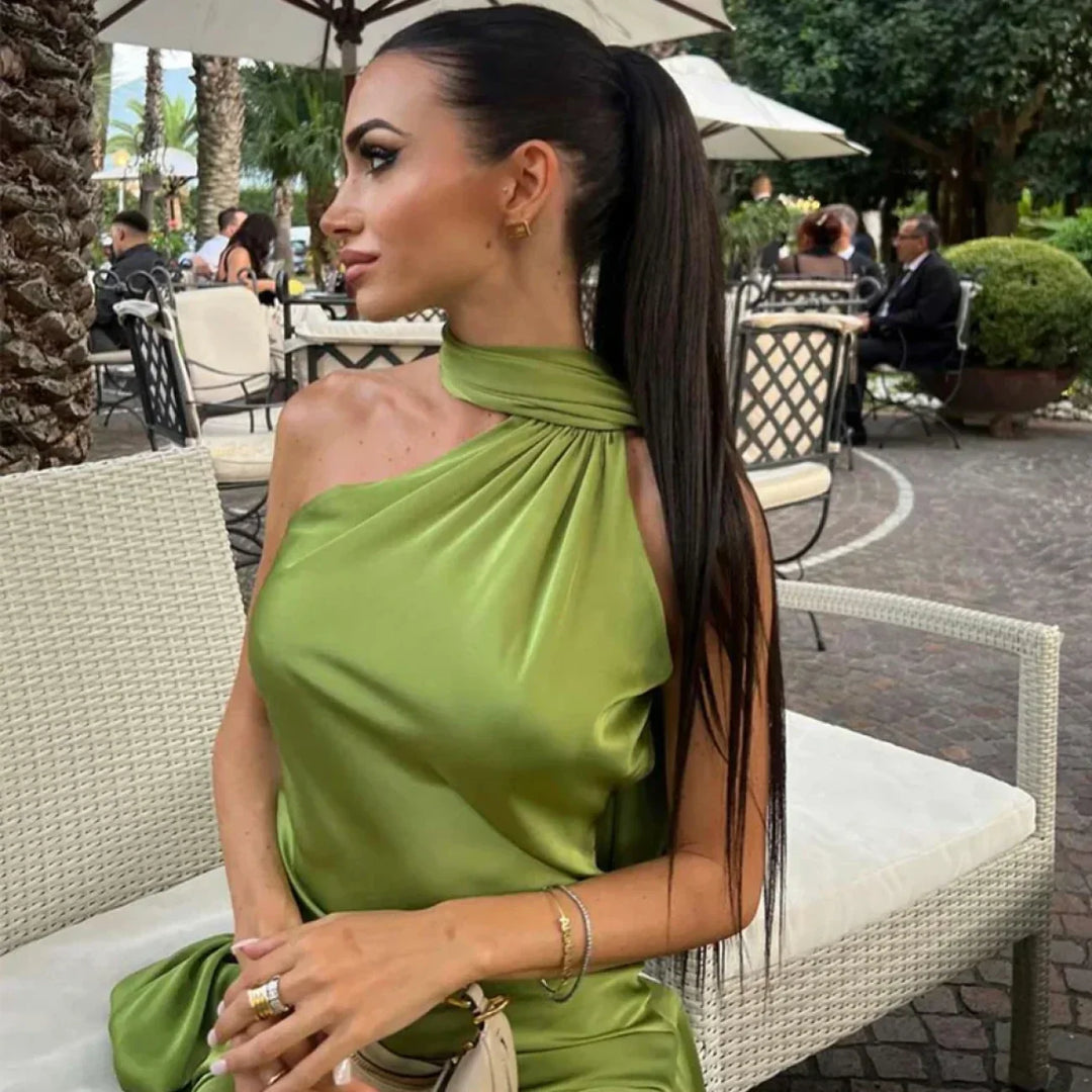 Genebra™ | Vestido largo elegante de satén