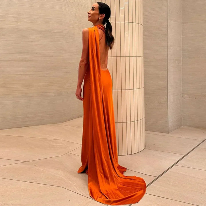 Genebra™ | Vestido largo elegante de satén