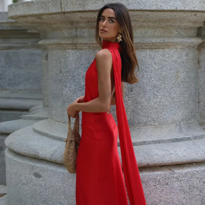 Genebra™ | Vestido largo elegante de satén